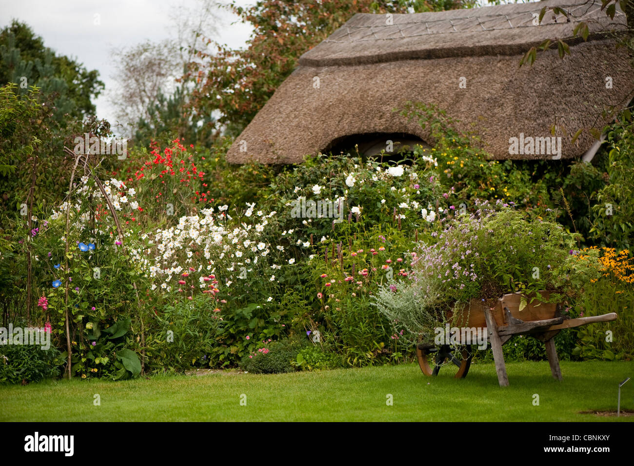 Le Chalet jardin en septembre, RHS Rosemoor, Devon, Angleterre, Royaume-Uni Banque D'Images