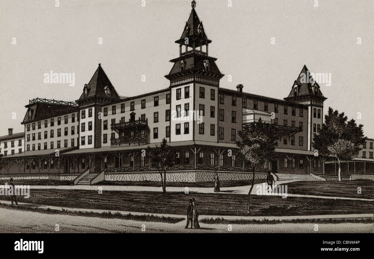 Vers 1895 Vue de la Grand Central à Bar Harbor, Mount Desert Island, Maine, USA. À partir d'un album souvenir ancien en utilisant les Glaser/Frey processus lithographiques. Banque D'Images