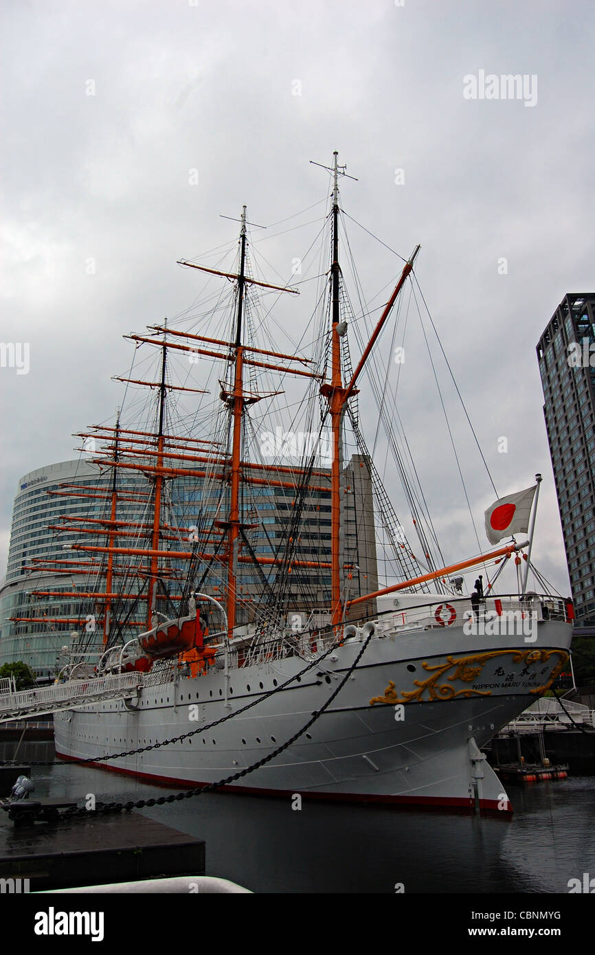 Nippon Maru, navire à voile à Yokohama, Japon Musée Maritime Banque D'Images