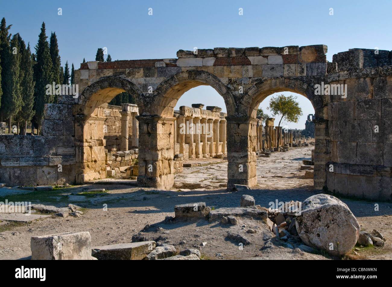 La porte de Domitien dans Denizli Pamukkale Hierapolis,,,Turquie Banque D'Images