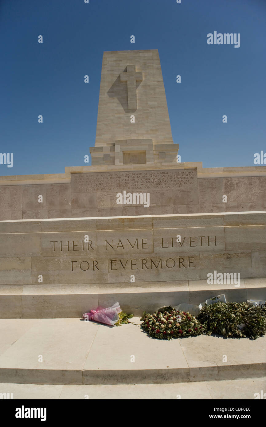 Mémorial de Lone Pine et du Commonwealth War Graves Commission Cemetery dans le domaine de l'Anzac à Gallipoli Banque D'Images
