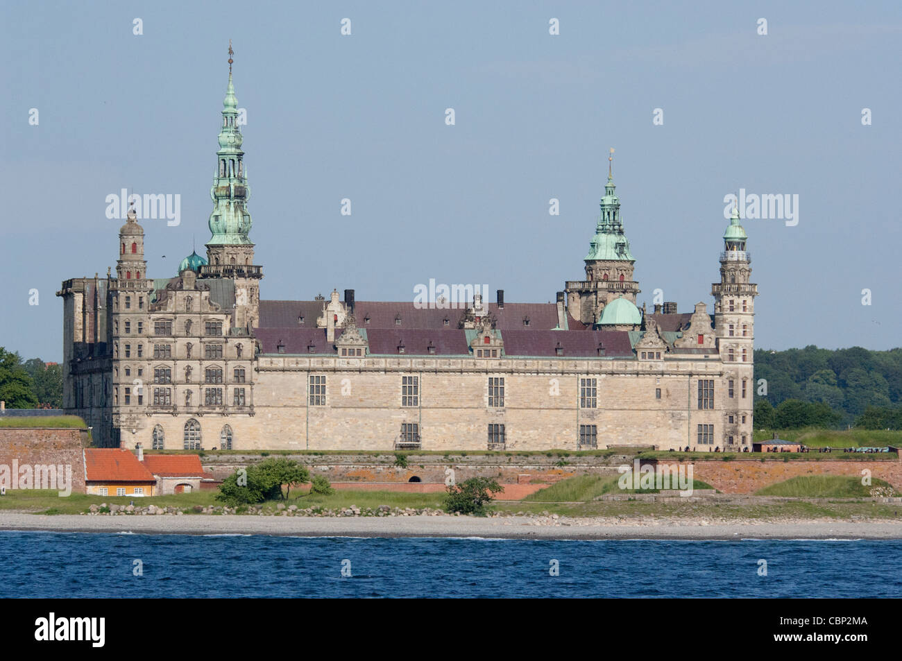 Le Danemark, l'helsingoer. Vue sur l'océan du château de Kronborg. unesco world heritage site. Vue sur la mer du Nord. Banque D'Images