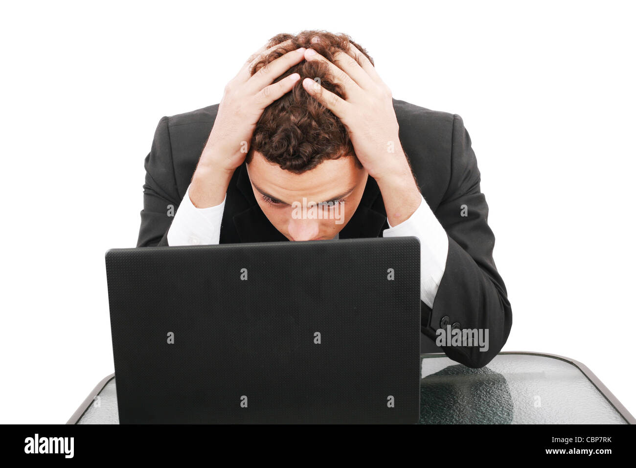 Inquiets businessman with paperwork stressant businesslife Banque D'Images