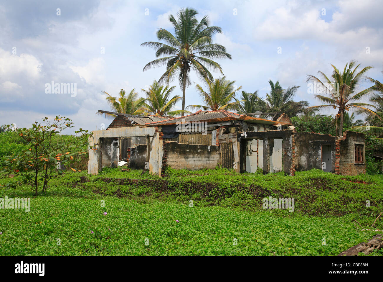 Dommages causés par un tsunami de décembre 2004 Wadduwa Sri Lanka Aisa Banque D'Images