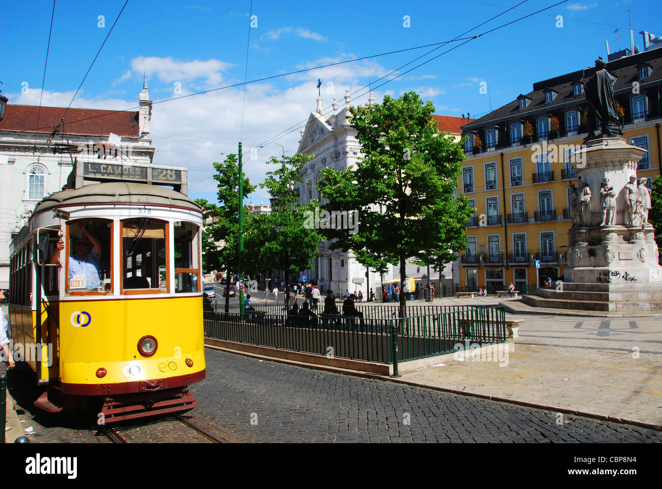 Tramway Classique dans le Bairro Alto, Lisbonne, Portugal, Europe Banque D'Images