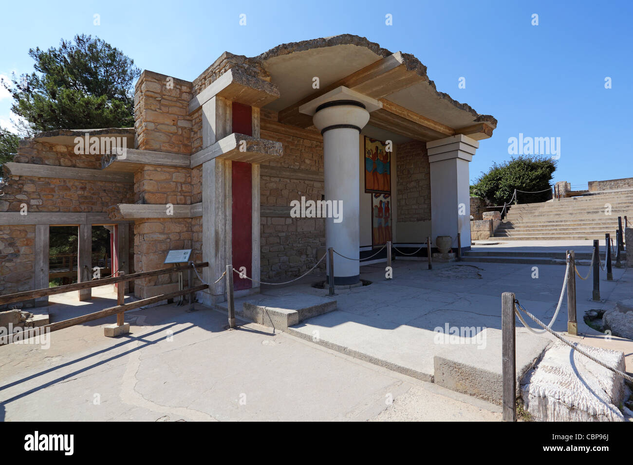 Les ruines de palais de Knossos, Crète, Grèce. Banque D'Images