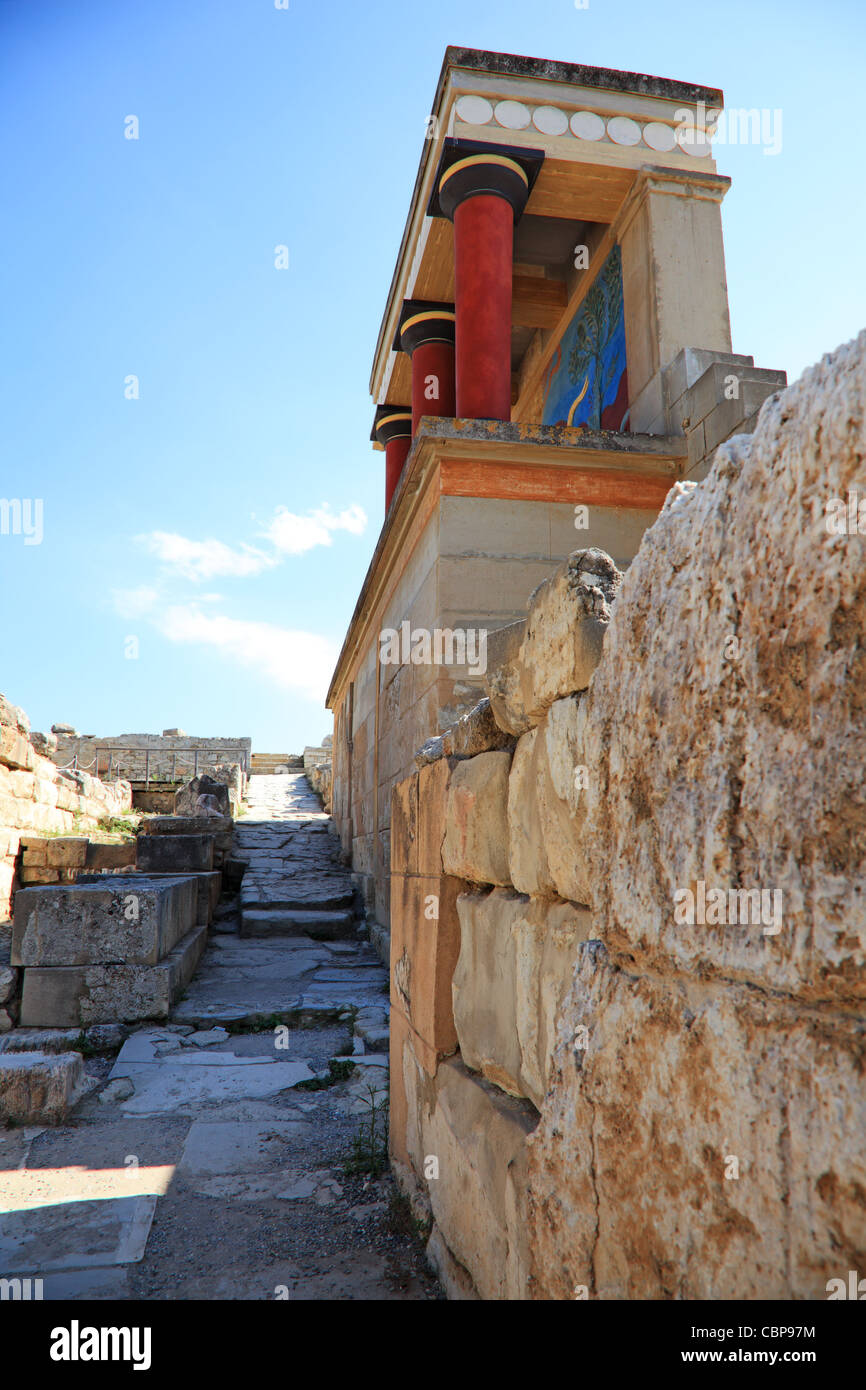 Ruines du palais de Knossos, Crète, Grèce. Banque D'Images