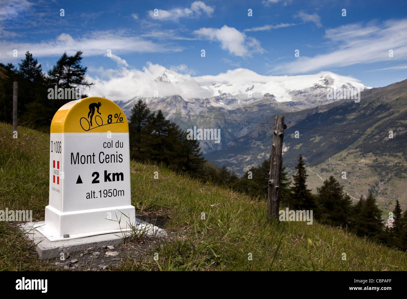 Vue des Alpes et la campagne du Mont Cenis, France. Banque D'Images