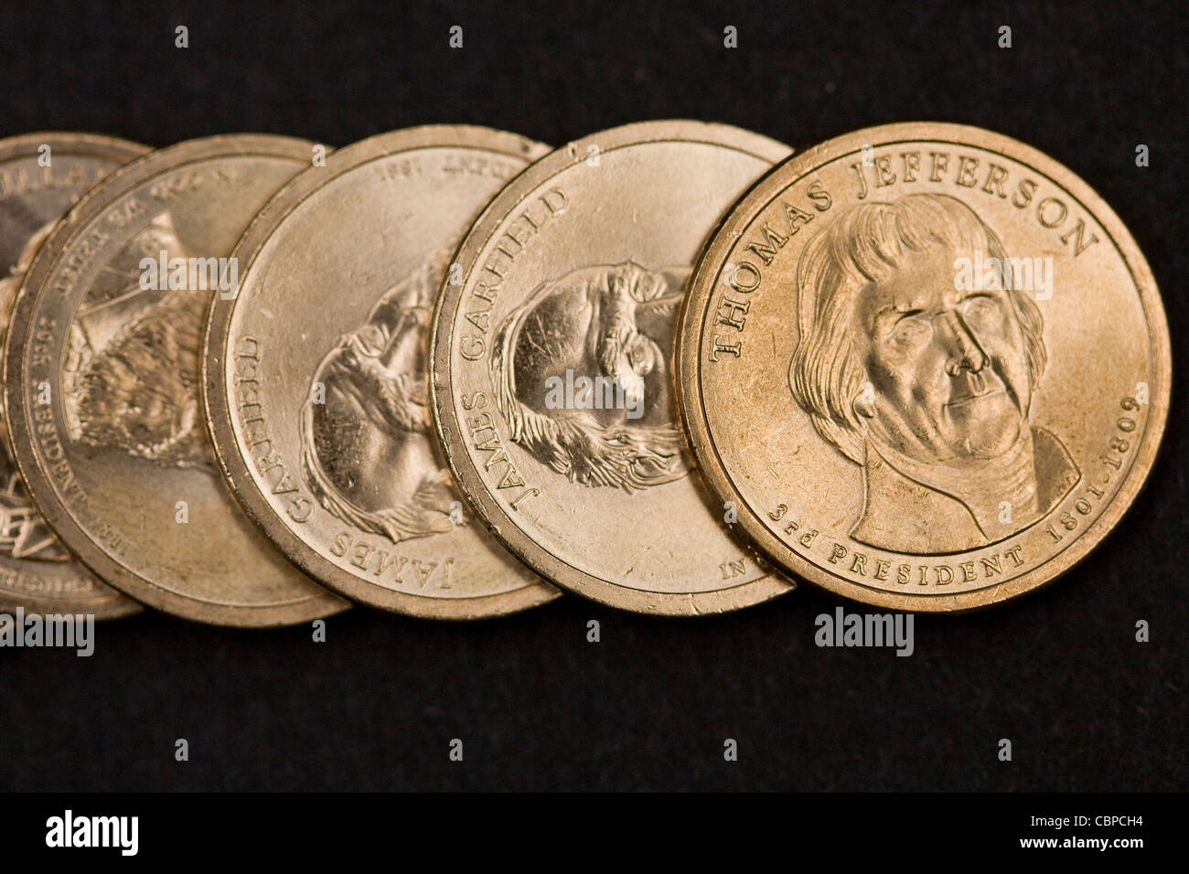 Pièces de un dollar des États-Unis. Banque D'Images