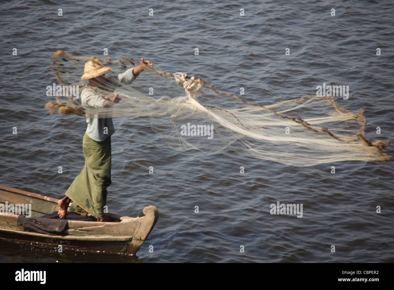 Les pêcheurs au Myanmar Banque D'Images