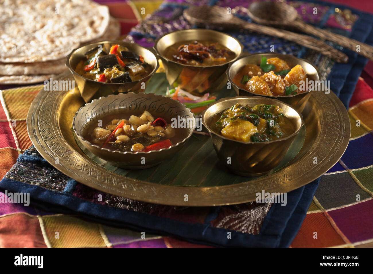 Repas Thali India food Banque D'Images