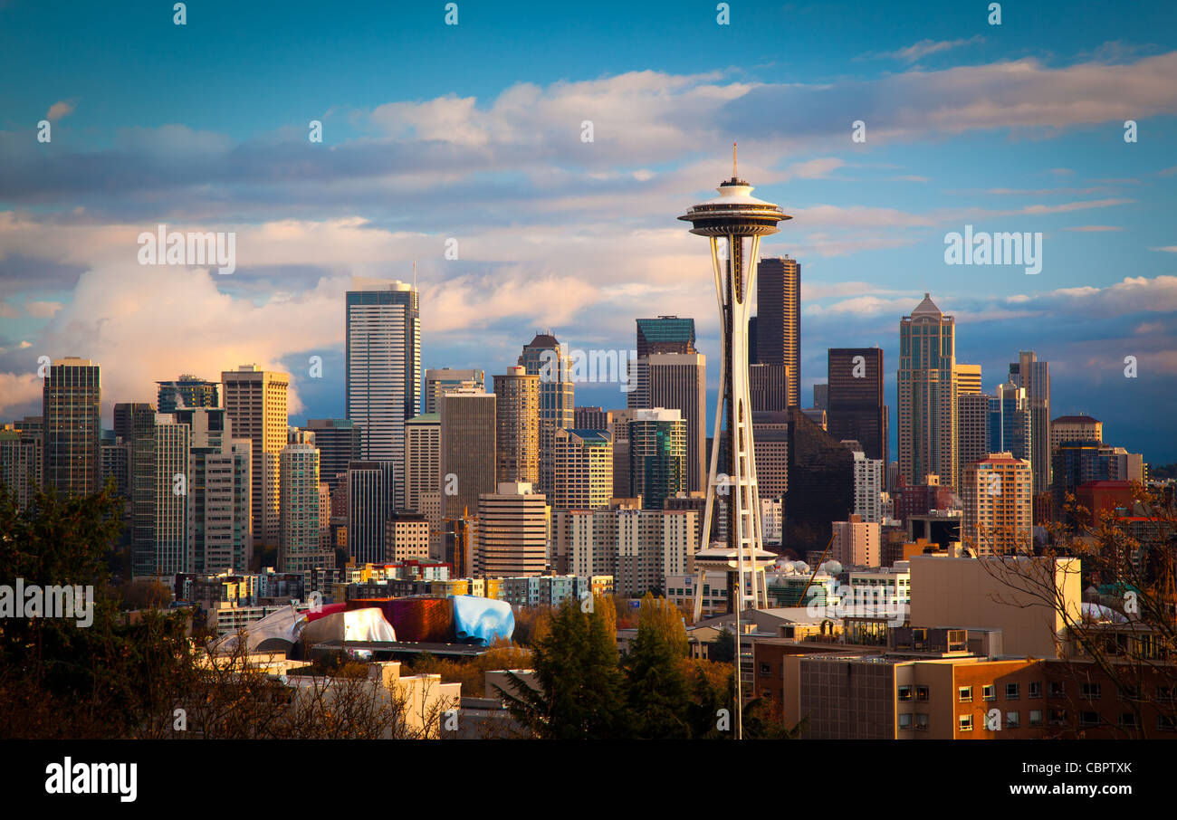Seattle skyline sur une après-midi d'automne en novembre Banque D'Images