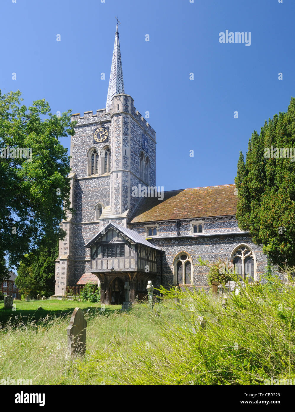 L'église de Sainte Marie la Vierge, dans la région de Radwinter, Essex, Angleterre Banque D'Images
