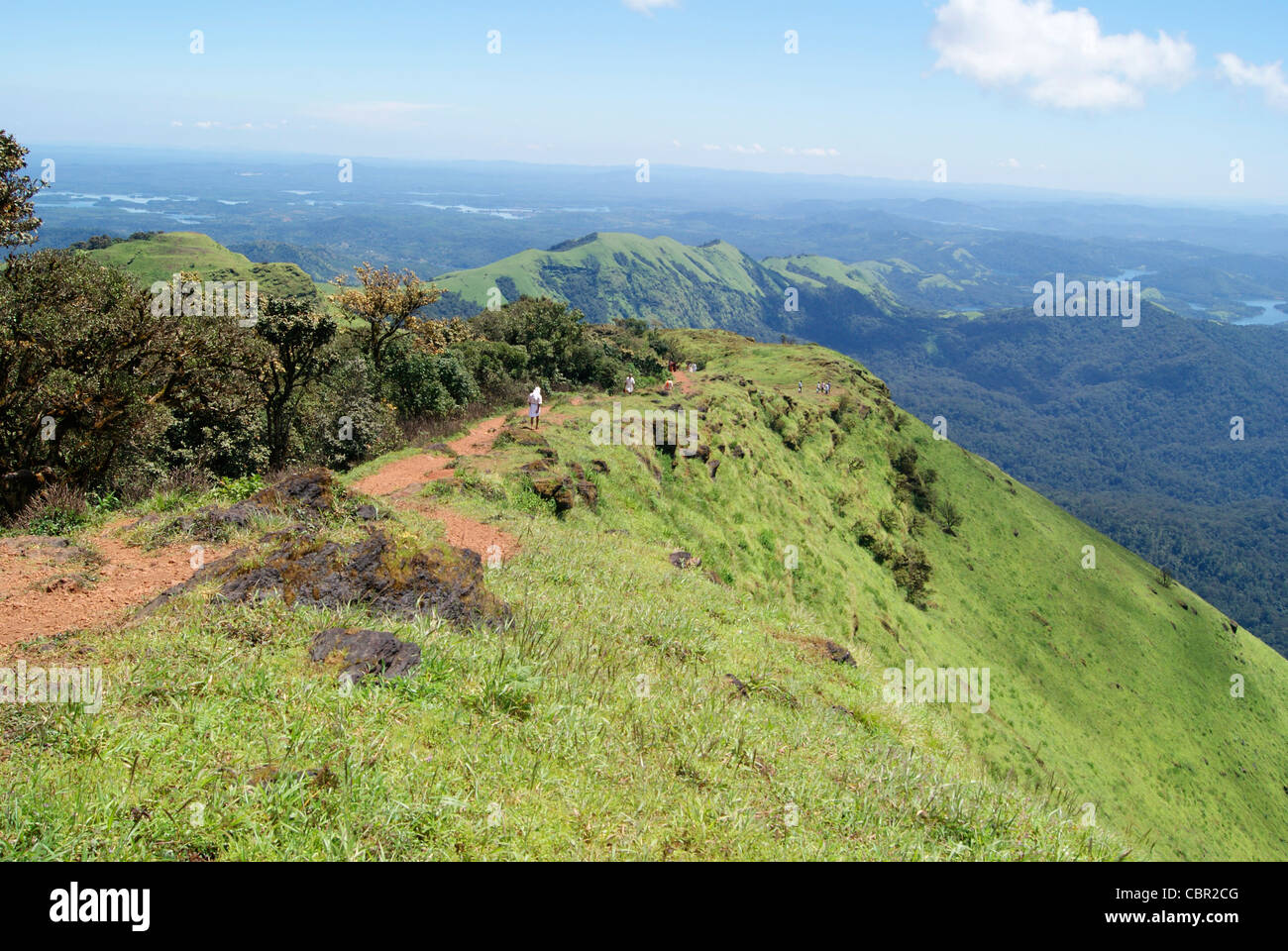 Nature paysage de collines kudajadri dans les Ghâts occidentaux en Inde du sud (État de Karnataka).Scenic Mountain peaks de Kudajadri Hills Banque D'Images