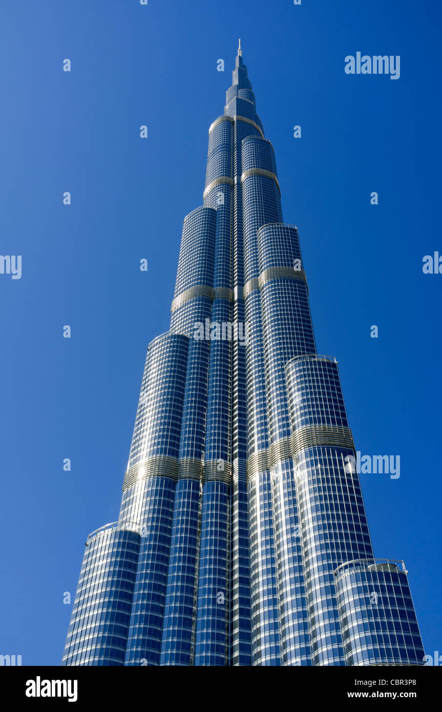 Vue sur la tour Burj Khalifa à Dubaï en Émirats Arabes Unis Banque D'Images