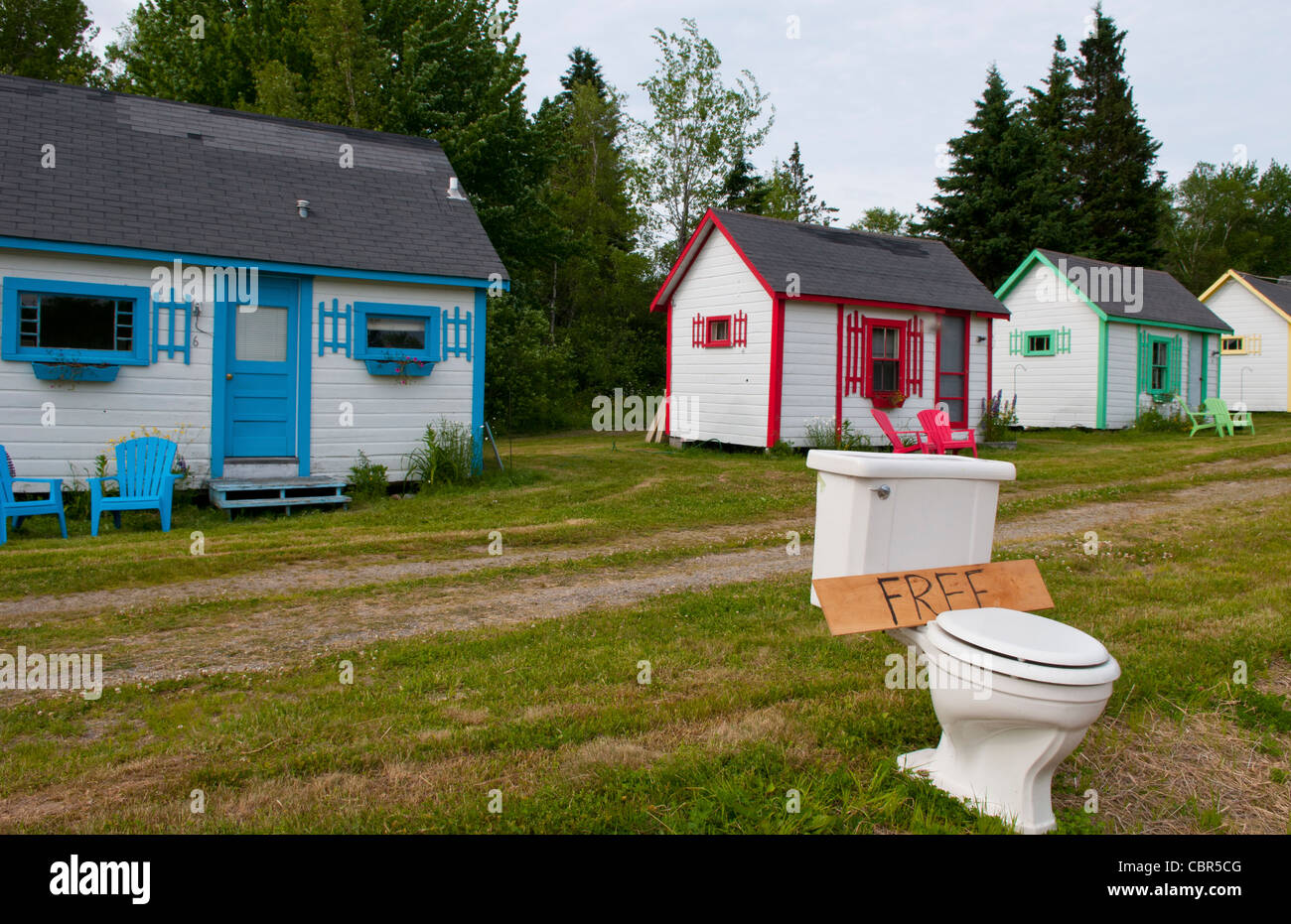 Eastport Maine le frontière du Canada et du Maine aux couleurs lumineuses de cottages abstract avec toilettes étrange GRATUITEMENT Banque D'Images
