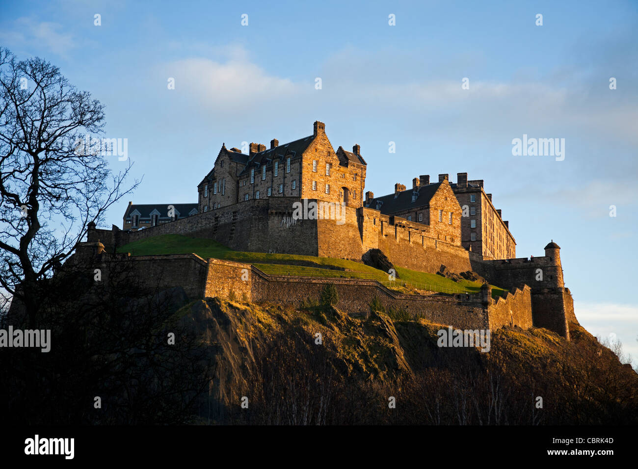 Château d'Edimbourg en décembre après-midi à la fin de l'hiver, en Écosse au Royaume-Uni, en Europe Banque D'Images
