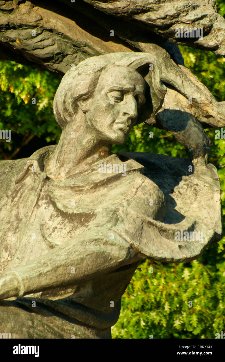 La statue de Frédéric Chopin à Royal de Lazienki Park, Varsovie, Pologne Banque D'Images