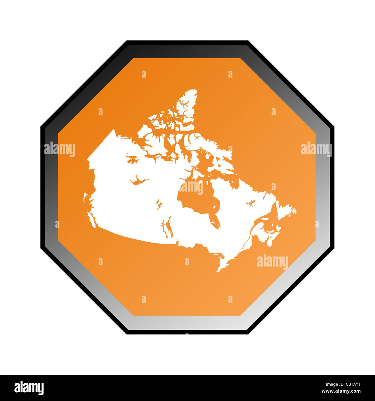 Pays du Canada signe de route isolé sur un fond blanc. Banque D'Images