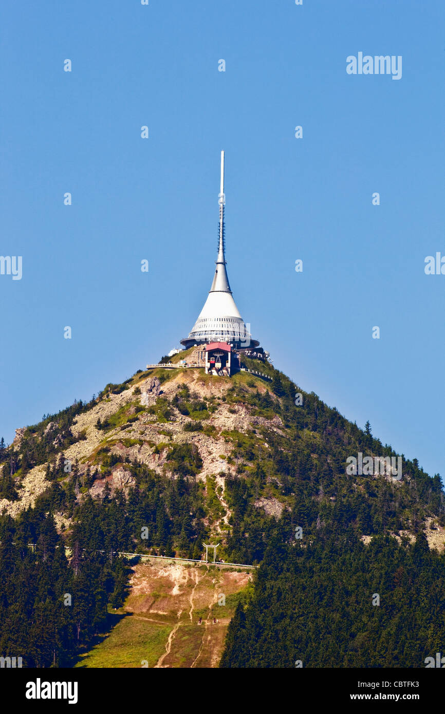 République Tchèque, Liberec - 1012 - jested high tv tower et hôtel - architecte hubacek Banque D'Images