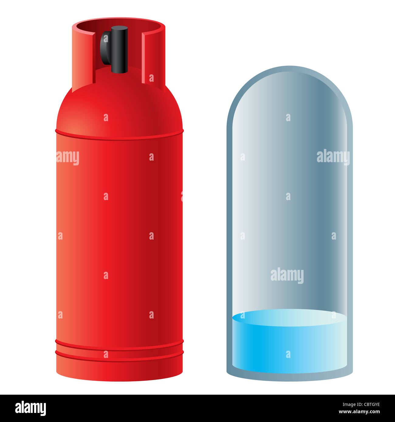 Bouteille de gaz butane rouge. Illustration sur fond blanc Photo Stock -  Alamy