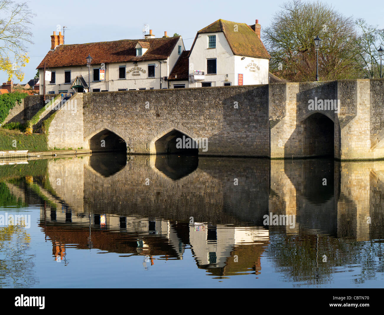 L'ancien pont d'Abingdon en hiver 2 Banque D'Images