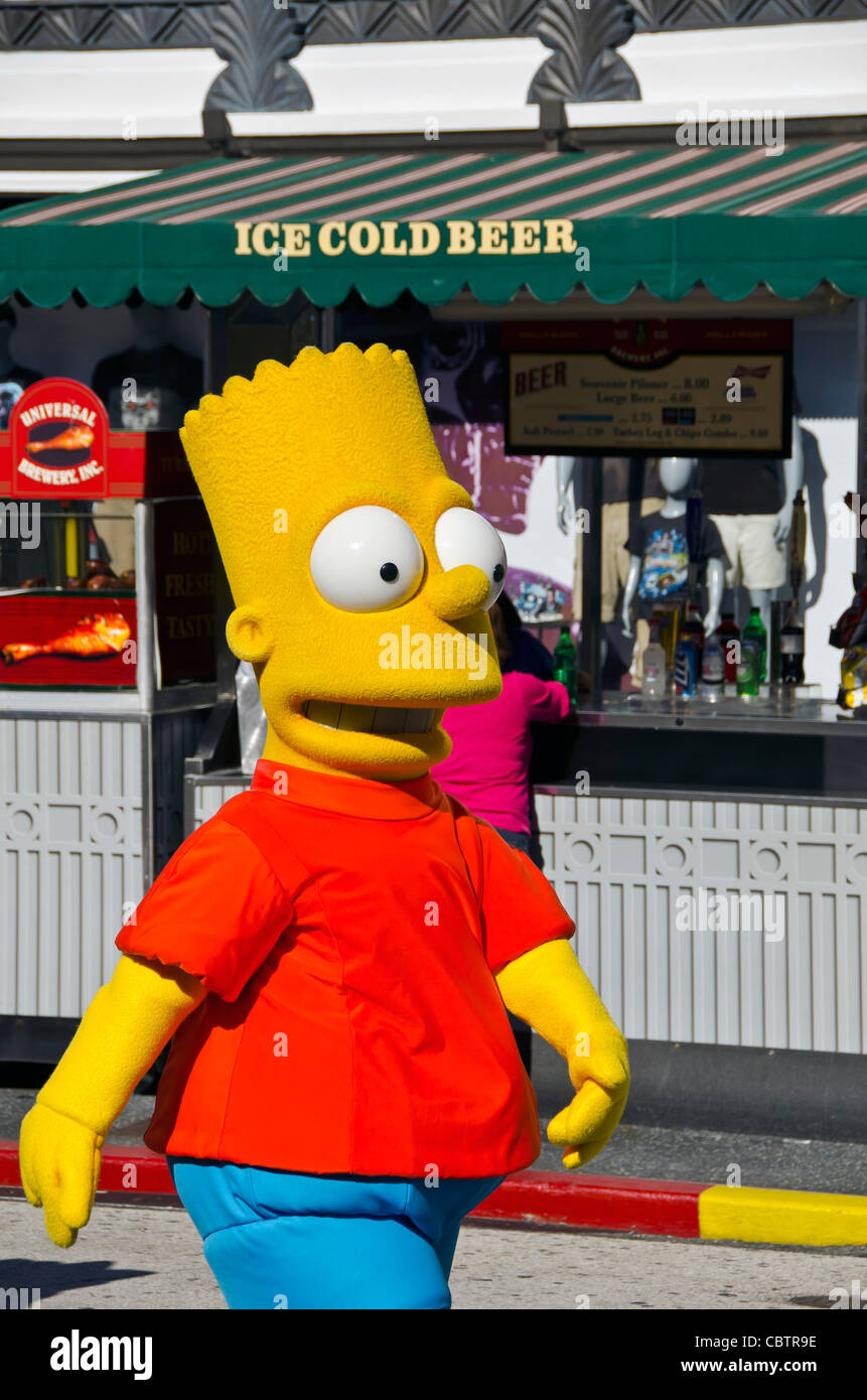 Bart Simpson caractère à Universal Studios Orlando en Floride Banque D'Images