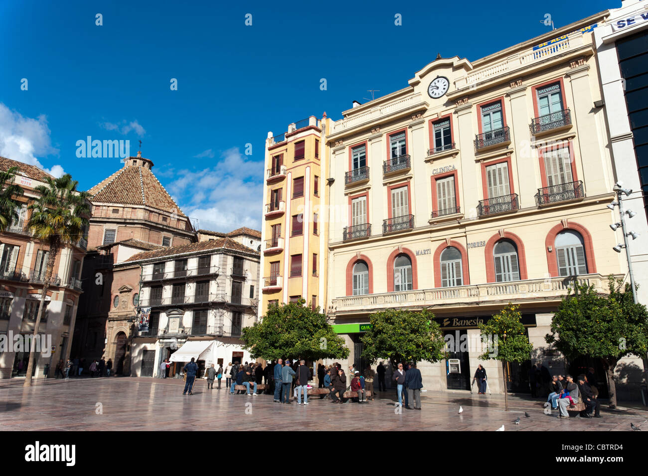 Plaza de la Constitucion, Malaga, Espagne Banque D'Images