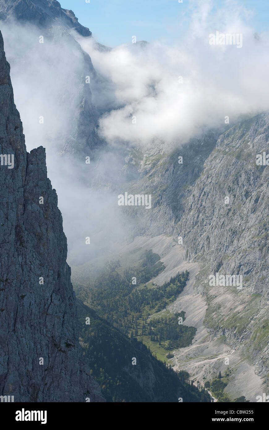 Paysage de montagne en Bavière avec des nuages Banque D'Images