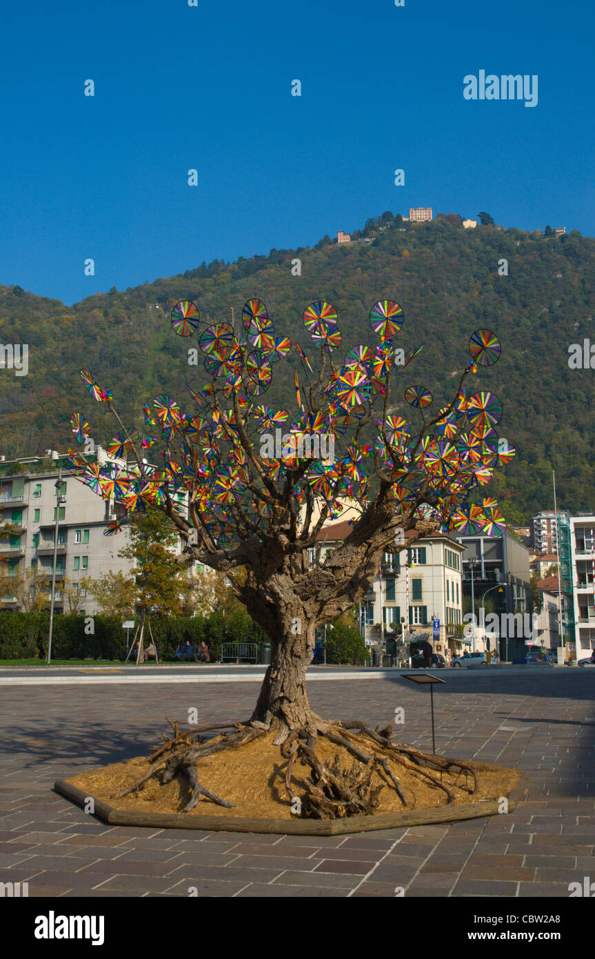 Les arbres de mémoire par Alfredo Ratti centre ville de Côme Lombardie Italie Europe Banque D'Images