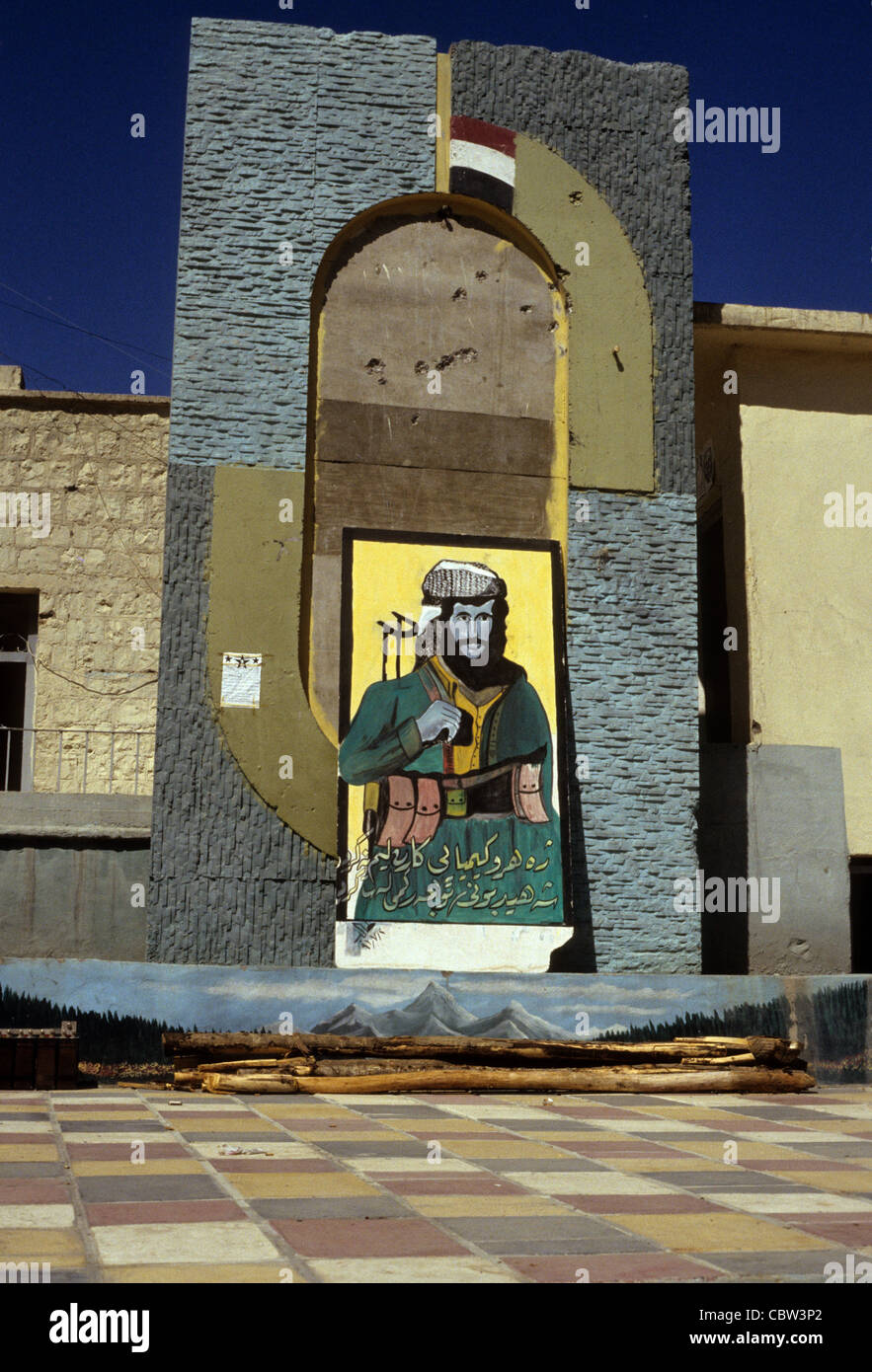 Sanctuaires peshmergas kurdes martyr dans l'année de l'insurrection kurde, 1991, commémorer des combattants tombés. Le Kurdistan irakien. Banque D'Images