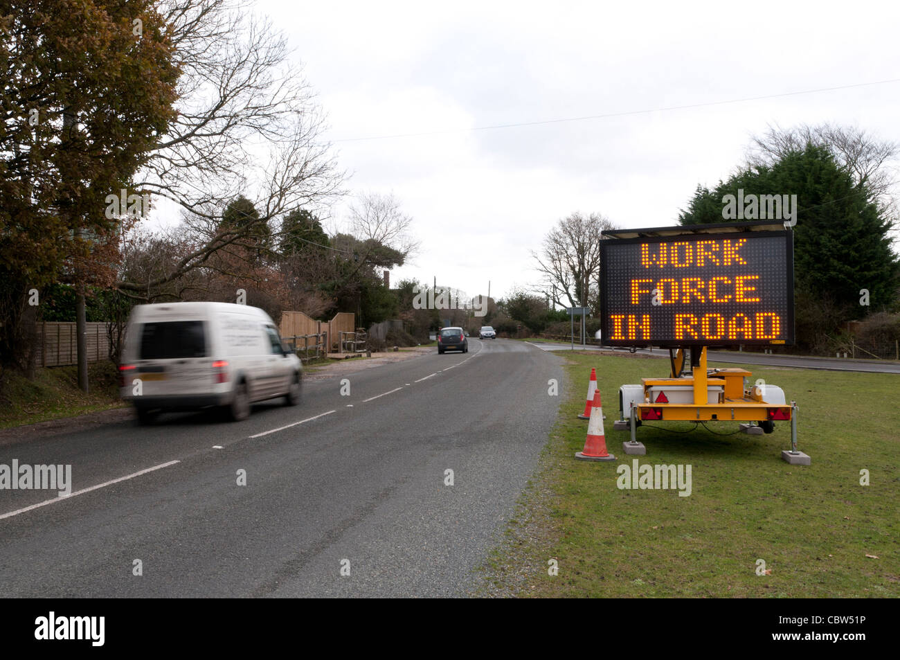 Matrice Mobile Traffic Sign Banque D'Images