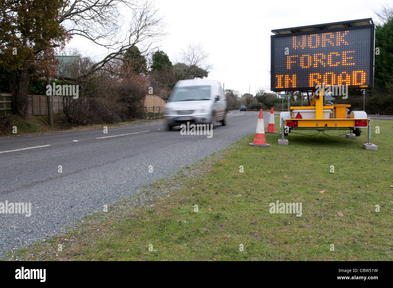 Matrice Mobile Traffic Sign Banque D'Images