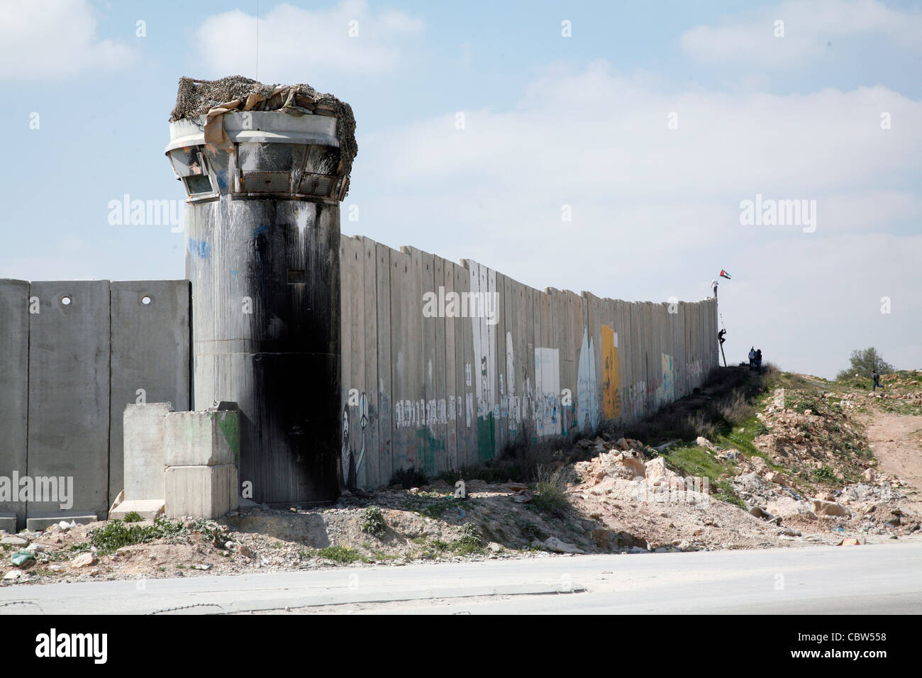 La controversée barrière de sécurité d'Israël en Cisjordanie Photo Stock -  Alamy