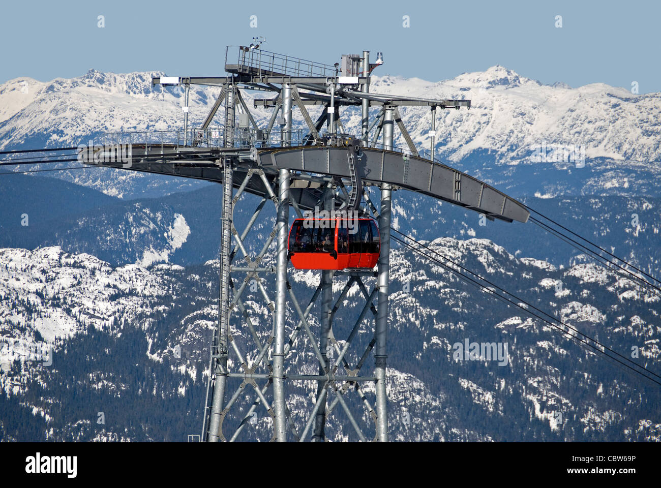 Scène alpine avec Gondola Banque D'Images