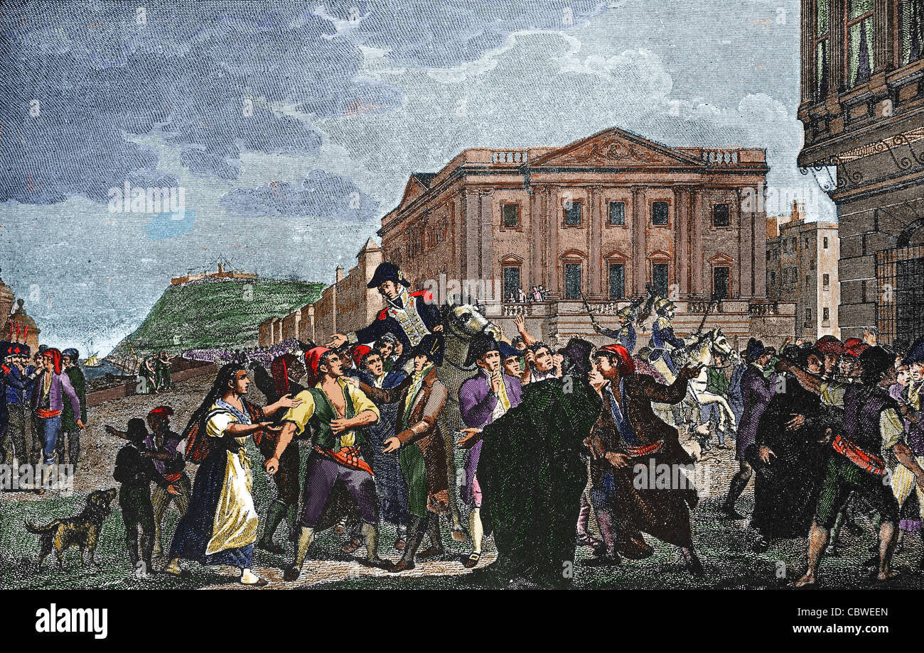 La guerre péninsulaire (1808-1814). Les Français ont occupé la citadelle de Montjuic Le 29 février 1808. Banque D'Images