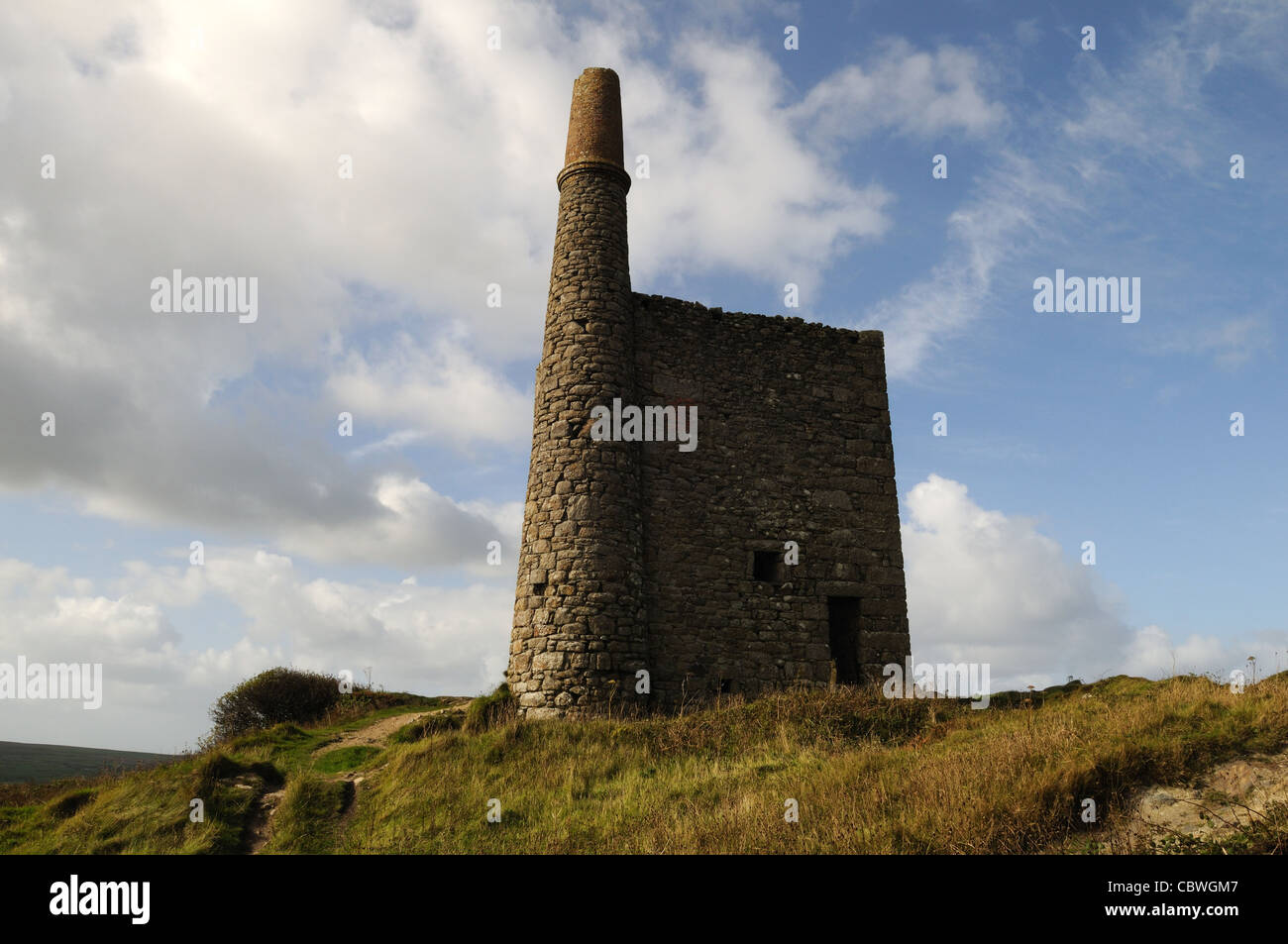 Maison Greenburrow moteur pompage Ding Dong mine l'un des plus anciens sites miniers de Cornwall England UK GO Banque D'Images