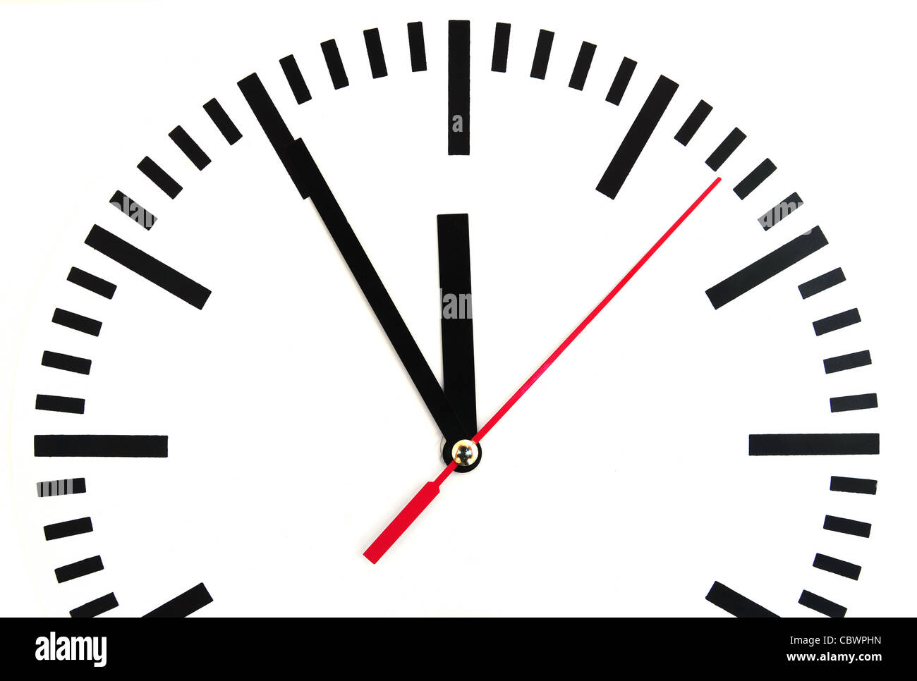Grande horloge montre cinq minutes à douze Banque D'Images