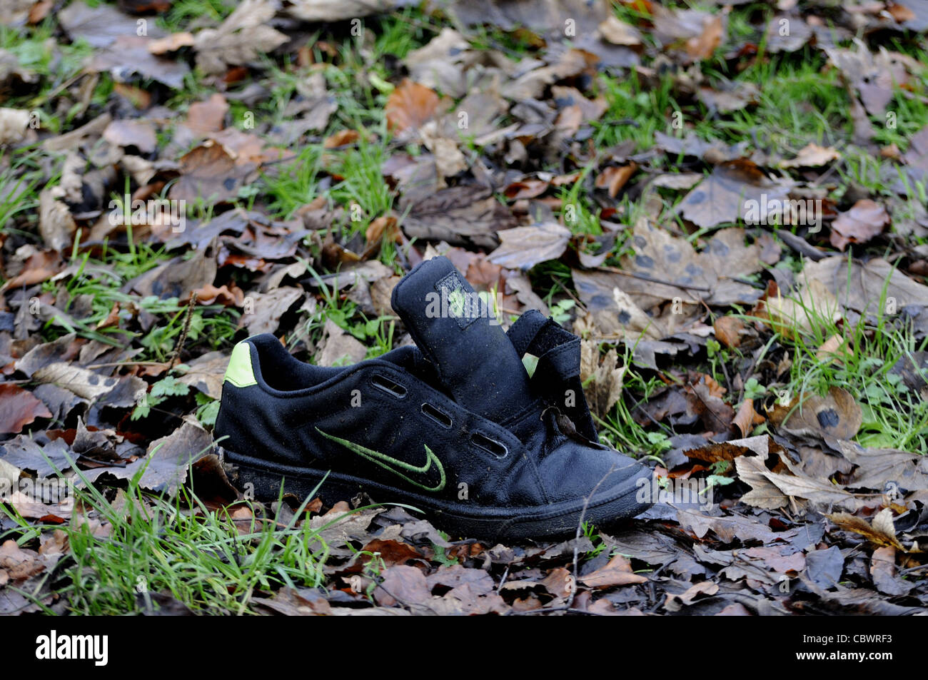 Chaussure de course Nike Trainer abandonnés Banque D'Images