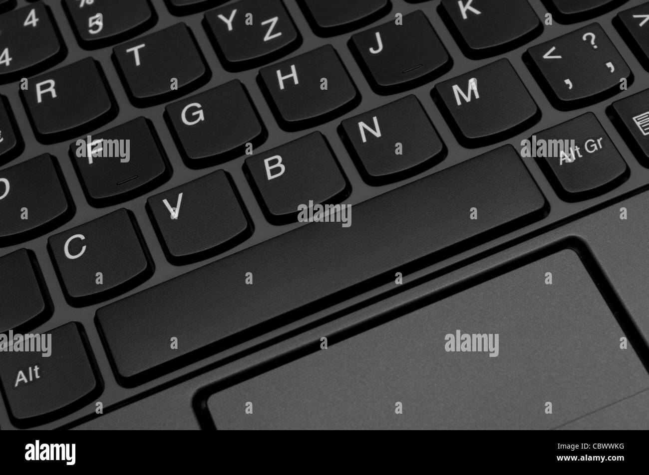 Détail de mot-clé et l'ordinateur portable de Touchpad Banque D'Images