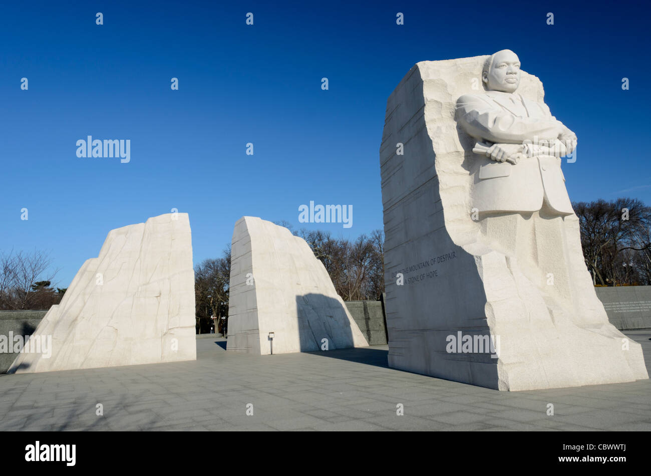 WASHINGTON DC, USA - La pierre d'espoir' sculpture statue par Lei Yixin. Situé à West Potomac Park en face du bassin de marée (en face le Jefferson Memorial), le mémorial a été MLK a ouvert ses portes en 2011. Banque D'Images