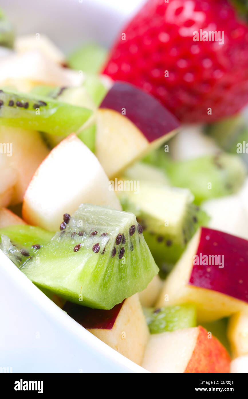 Salade de fruits en gros plan, la plaque Banque D'Images