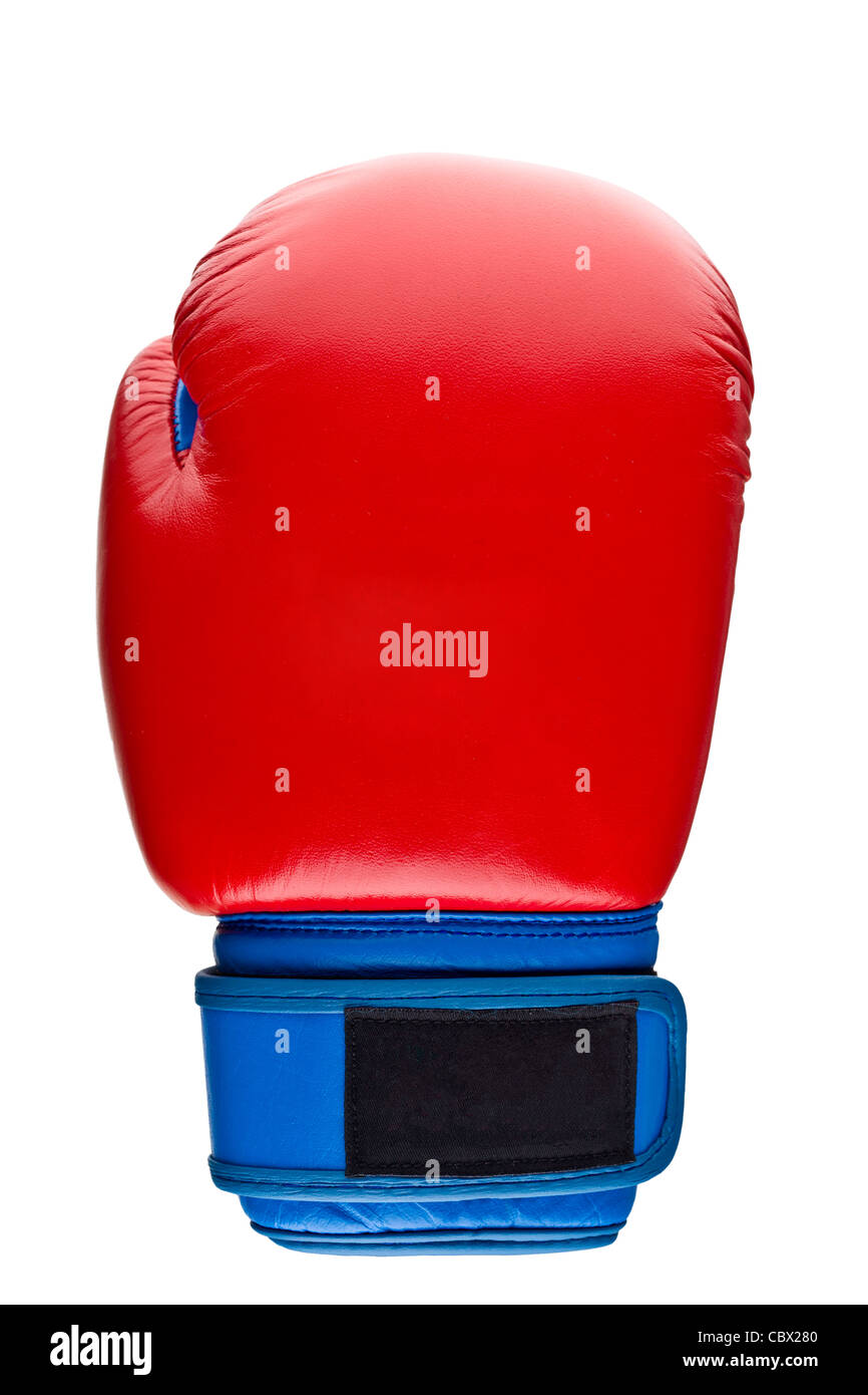 Gants de boxe rouge sur blanc Banque D'Images