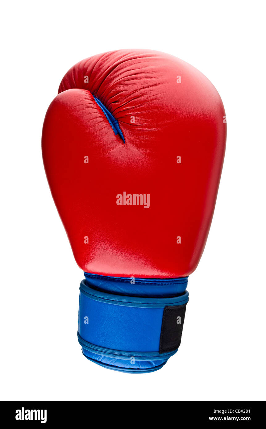 Gants de boxe rouge sur blanc Banque D'Images