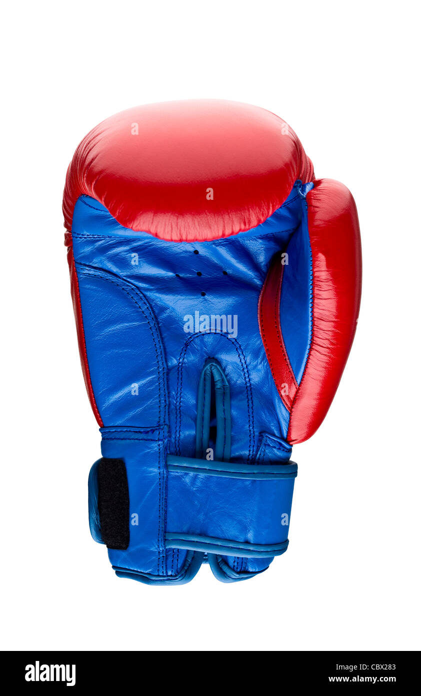 Gants de boxe rouge sur blanc Banque D'Images