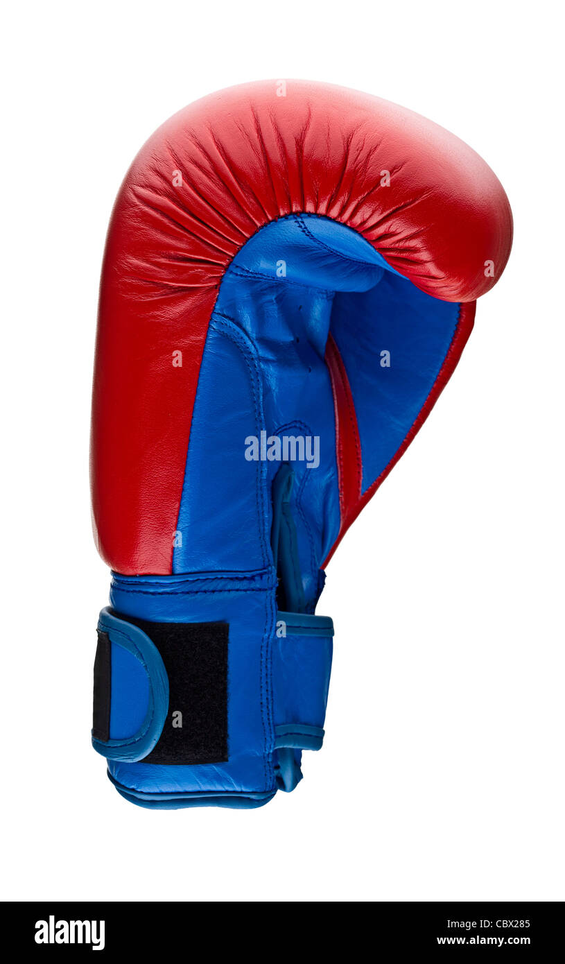 Gants de boxe rouge sur blanc Banque D'Images