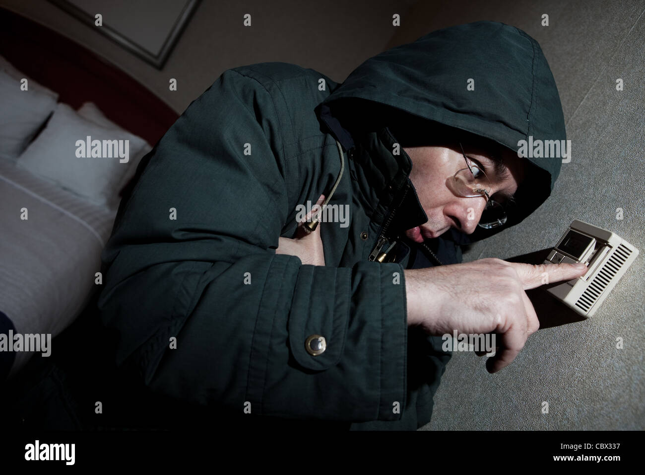 Thermostat de réglage homme gel Banque D'Images