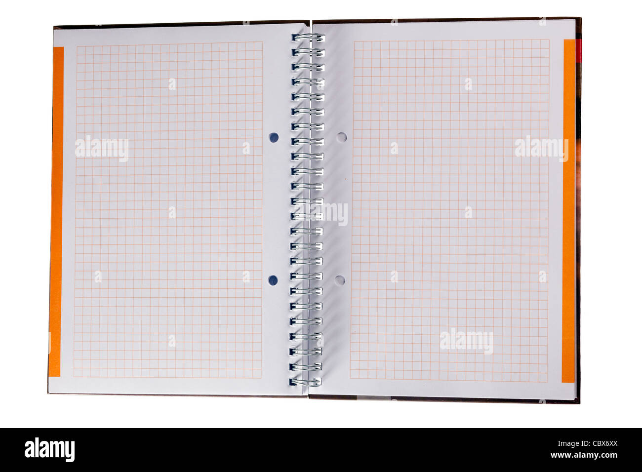 Ouvrir un bloc-notes à spirale papier vierge. Banque D'Images