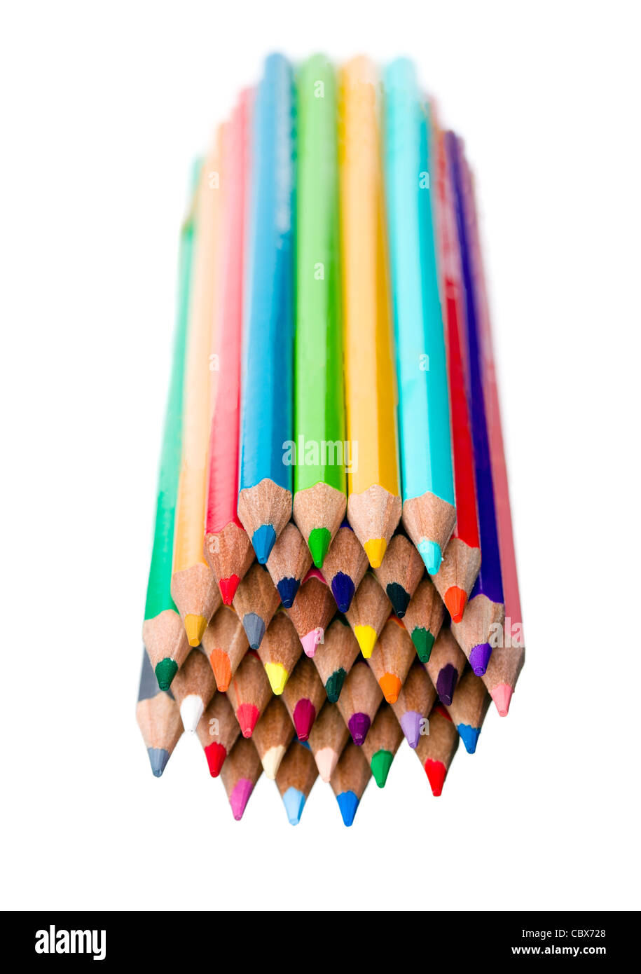 Photo de Crayons de couleur isolé sur fond blanc Banque D'Images