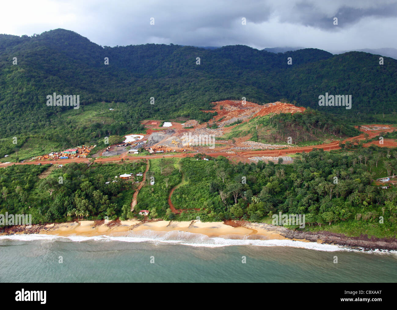 MMining site sur la péninsule de Freetown, Sierra Leone Banque D'Images